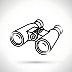 Binoculars illustration vector outline of a viewing device for observation
