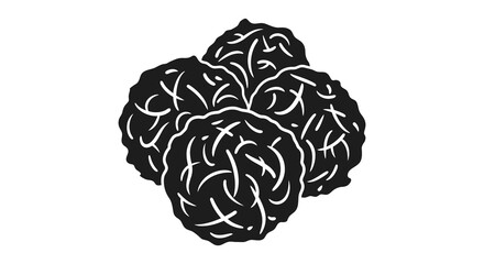 Obraz premium An intricate detailed black silhouette of a human brain illustrates complex thought processes and neural connections silhouette