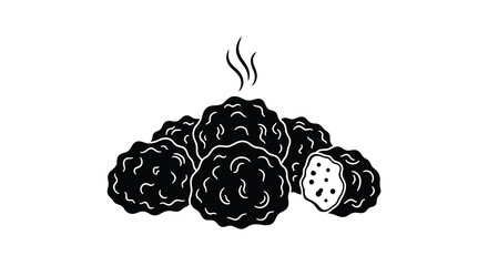 A collection of freshly baked chocolate chip cookies one partially eaten presented in a striking silhouette high quality © jivect02