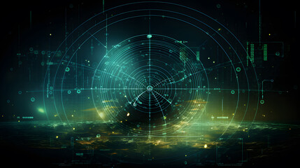 Satellite and signal transmission background with radar and orbit visuals.