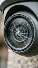 Security Camera Lens with Visible Impact Crack Data