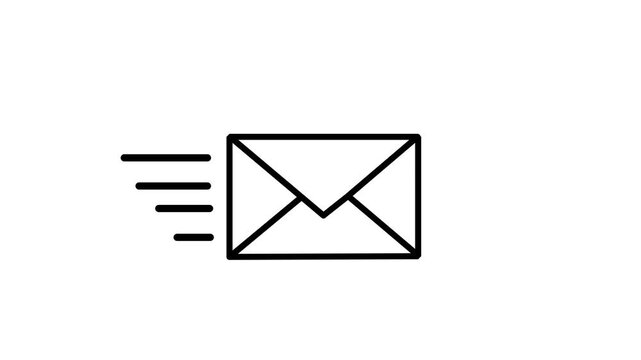 White color message box animation icon conversation notice receive massage animated sign symbol. Message box icon animation.4k video