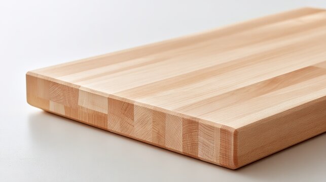 Rectangular Wooden Cutting Board with Natural Wood Grain Patterns and Smooth Edges