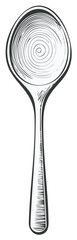 Fototapeta premium Detailed monochrome sketch of a dining spoon featuring a captivating spiral design