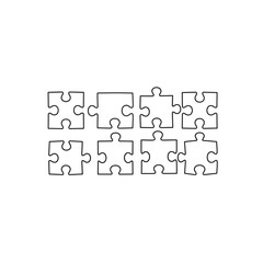 Minimalist Puzzle Pieces Outline Set: Problem Solving & Teamwork