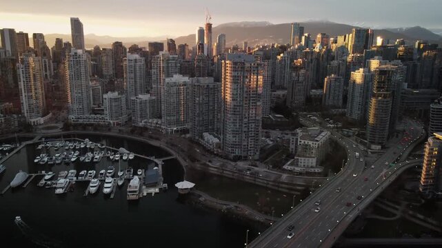 Drone Footage of Vancouver Skyline