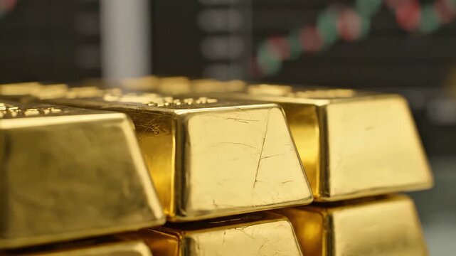 Gold bars close-up, safe haven investment and inflation hedge concept