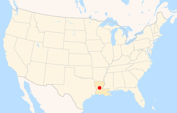 Location Map of Alexandria Int. Airport (Alexandria, Louisiana, USA). IATA-code: AEX. No labels at all.