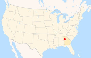 Location Map of Hartsfield&ndash;Jackson Atlanta Int. Airport (Atlanta, Georgia, USA). IATA-code: ATL. No labels at all.