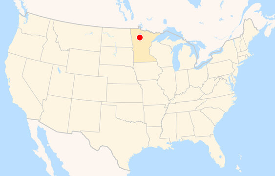 Location Map of Bemidji Regional Airport (Bemidji, Minnesota, USA). IATA-code: BJI. No labels at all.