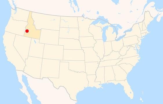 Location Map of Boise Airport (Boise, Idaho, USA). IATA-code: BOI. No labels at all.