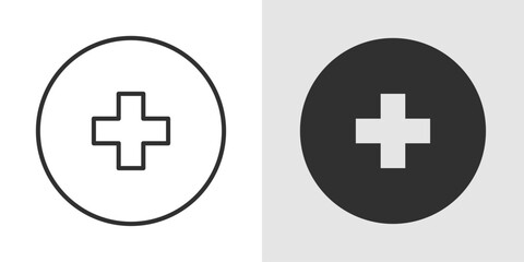 Obraz premium Medical Cross Icon representing healthcare services, emergency aid, and hospital support. Stroke, filled, and colored vector illustration.