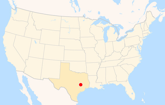Location Map of Airport Easterwood Field (College Station, Texas, USA). IATA-code: CLL. No labels at all.