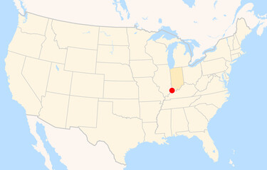 Naklejka premium Location Map of Evansville Regional Airport (Evansville, Indiana, USA). IATA-code: EVV. No labels at all.