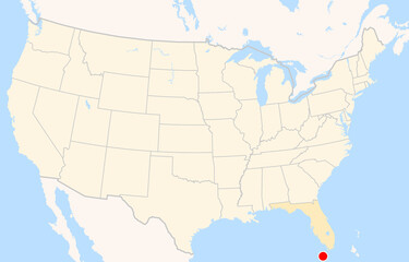 Fototapeta premium Location Map of Key West Int. Airport (Key West, Florida, USA). IATA-code: EYW. No labels at all.