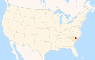 Fototapeta premium Location Map of Florence Regional Airport (Florence, South Carolina, USA). IATA-code: FLO. No labels at all.