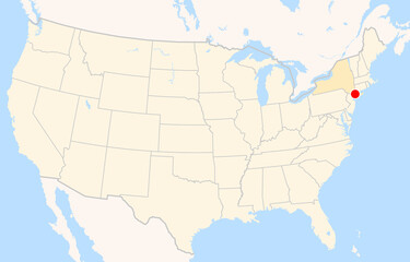 Fototapeta premium Location Map of Westchester County Airport (White Plains, New York, USA). IATA-code: HPN. No labels at all.