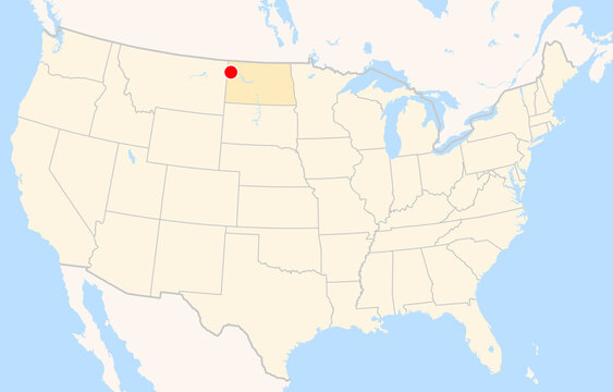 Location Map of Sloulin Field Int. Airport (Williston, North Dakota, USA). IATA-code: ISN. No labels at all.