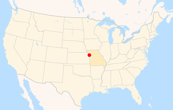Location Map of Kansas City Int. Airport (Kansas City, Missouri, USA). IATA-code: MCI. No labels at all.