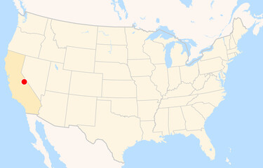 Fototapeta premium Location Map of Mammoth Yosemite Airport (Mammoth Lakes, California, USA). IATA-code: MMH. No labels at all.