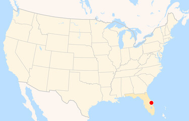 Fototapeta premium Location Map of Melbourne Orlando Int. Airport (Melbourne, Florida, USA). IATA-code: MLB. No labels at all.