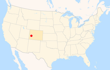 Obraz premium Location Map of Montrose Regional Airport (Montrose CO, Colorado, USA). IATA-code: MTJ. No labels at all.
