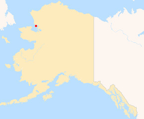 Fototapeta premium Location Map of Ralph Wien Memorial Airport (Kotzebue, Alaska, USA). IATA-code: OTZ. No labels at all.