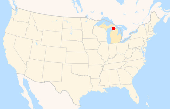 Location Map of Pellston Regional - Emmet County Airport (Pellston, Michigan, USA). IATA-code: PLN. No labels at all.