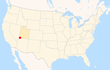 Fototapeta premium Location Map of St. George Regional Airport (Saint George, Utah, USA). IATA-code: SGU. No labels at all.