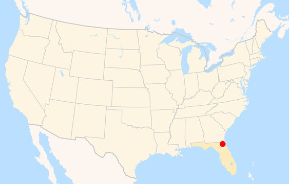 Location Map of Cecil Airport (Jacksonville, Florida, USA). IATA-code: VQQ. No labels at all.