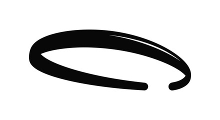 A sleek minimalist black bracelet with an open design is dramatically presented as a striking silhouette high quality © Ajahar