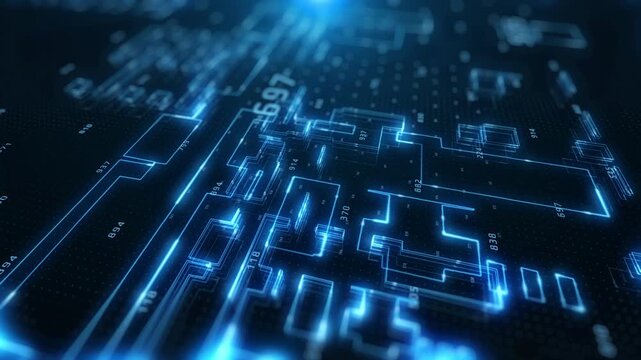 Technology UI statistic digital data binary network transferring platform 4K motion background 