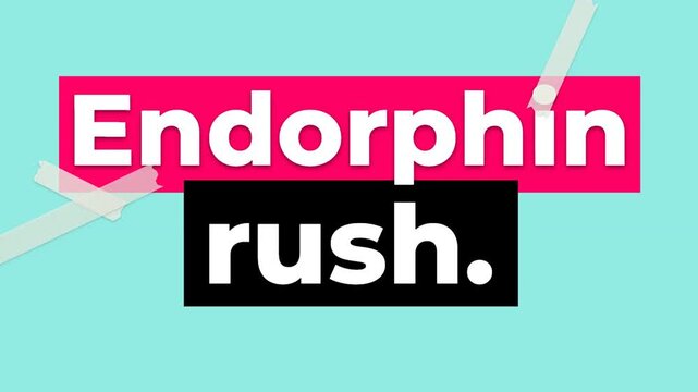 Dynamic graphic displays Endorphin rush as a gym motivation quote on a colorful background perfect for lifestyle and fitness content