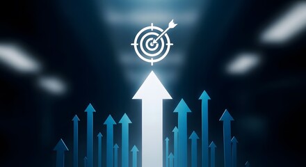 Business growth and targeted success concept