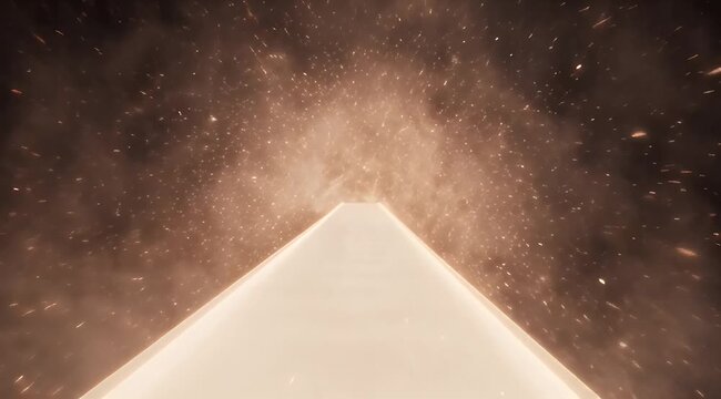 Abstract red fibrous network with glowing highlights