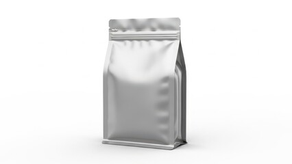 Elegant silver foil stand-up pouches for premium product packaging and storage solutions
