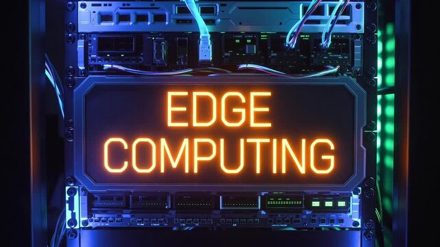 Edge Computing Server Room Technology Neon Sign