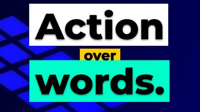 Action over words graphic text on abstract background A powerful gym motivation quote for business and lifestyle