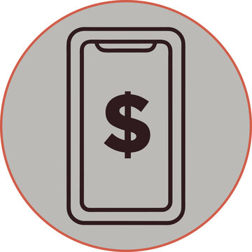 Smartphone icon with dollar sign symbol representing mobile financial applications Vector