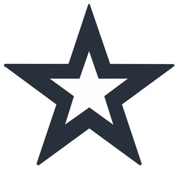 Stylized Star Icon Isolated on White, Simple Geometric Shape, Contemporary Abstract Design