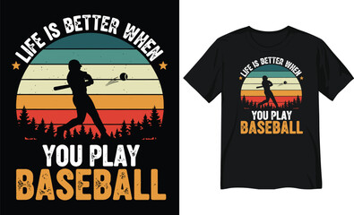 Vintage American Baseball Design with Distressed Text and Retro Sports Graphic