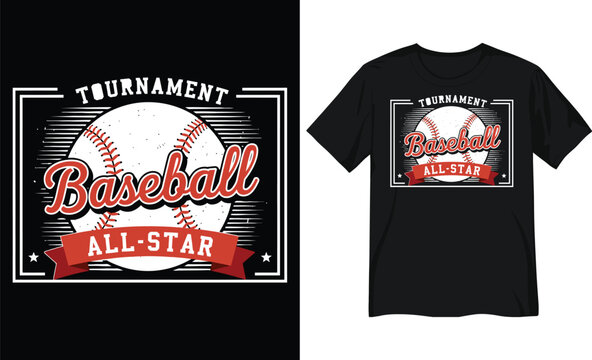 Vintage Baseball All-Star Tournament Logo with Retro Typography and Banner