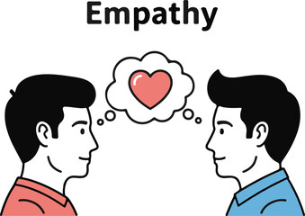 Fototapeta premium Illustration of two men showing empathy towards each other
