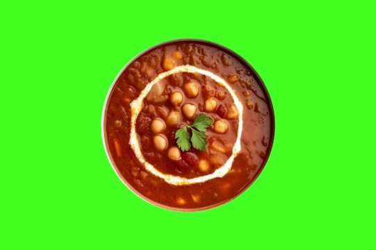 Moroccan Traditional Food Dishes with Ingredients on green Background. Screen green food. 