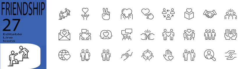 Fototapeta premium friendship icon set.