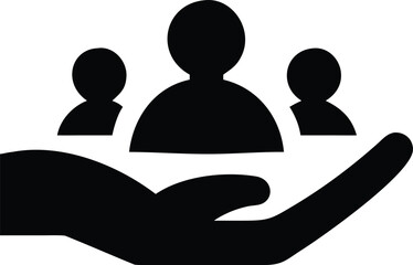 family support vector icon silhouette