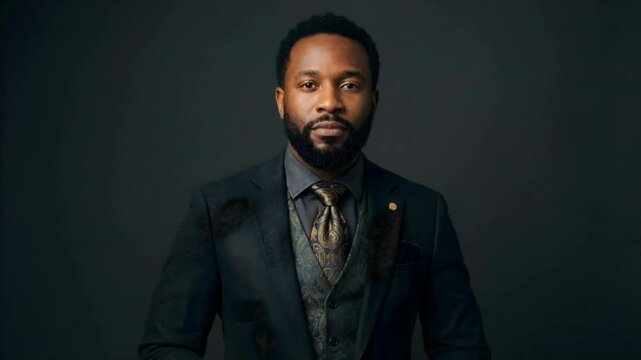 Man in suit adjusting tie in a series of poses