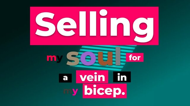 Dynamic text animation reveals a bold gym motivation quote about fitness dedication and goals