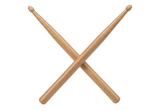 Crossed drumsticks isolated on transparent background