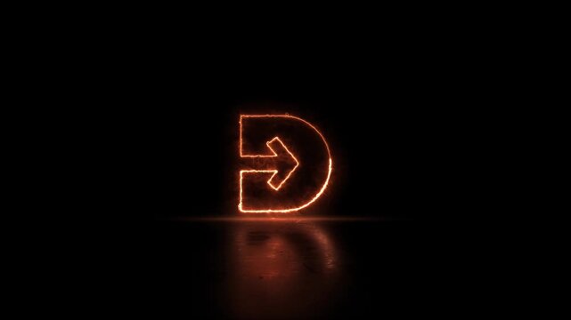 Neon Navigation animation. Glowing colour neon directional arrow loading icon video animation. Directional neon indigo and arrow icon animation.neon right navigation arrow icon animation.